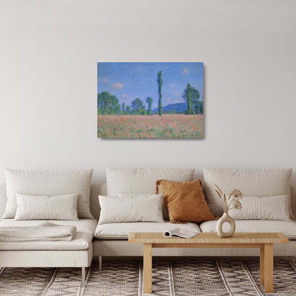 Obraz na szkle - Claude Monet, Poppy Field (Giverny), reprodukcje (70x50 cm)