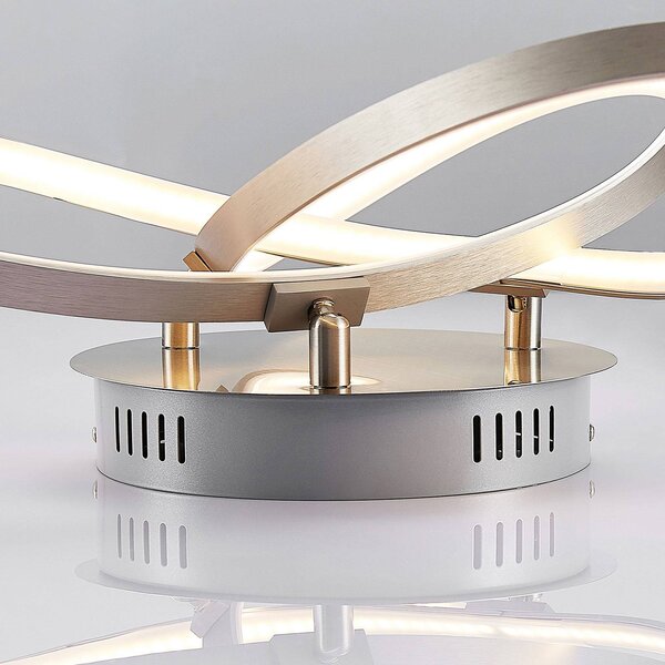 Lampa sufitowa LED Saliha Lindby, możliwość ściemniania, aluminiowy / szary / cynkowy, salon / jadalnia, aluminium, nowoczesny