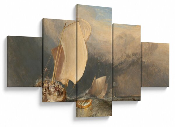 Obraz - William Turner, Fishing Boats with Hucksters Bargaining for Fish, reprodukcje (125x70 cm)