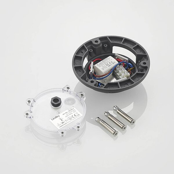 Lindby Huban oprawa natynkowa LED, 3-punktowa, czarny, aluminium, nowoczesny