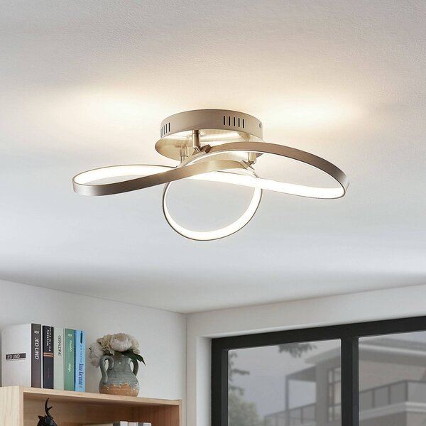 Lampa sufitowa LED Saliha Lindby, możliwość ściemniania, aluminiowy / szary / cynkowy, salon / jadalnia, aluminium, nowoczesny