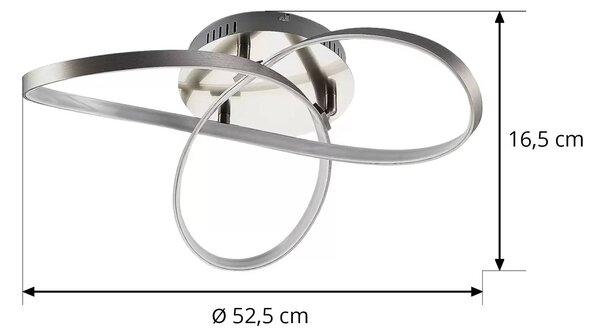 Lampa sufitowa LED Saliha Lindby, możliwość ściemniania, aluminiowy / szary / cynkowy, salon / jadalnia, aluminium, nowoczesny