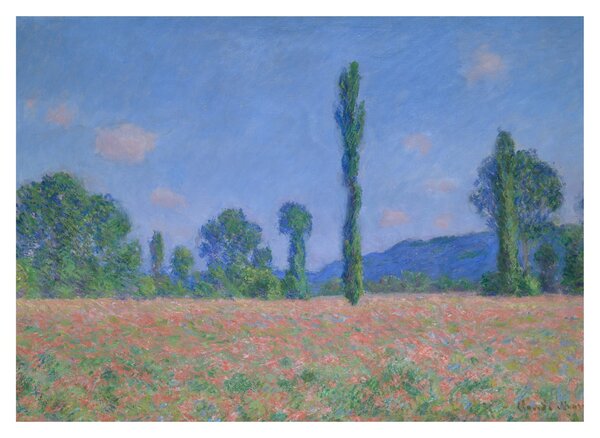 Obraz na szkle - Claude Monet, Poppy Field (Giverny), reprodukcje (70x50 cm)