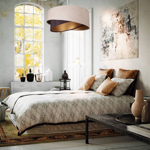 Lampa wisząca Arianna Maco Design, możliwość ściemniania, kremowy / amber, salon / jadalnia, tkanina / materiał / jedwab, młodzieżowy