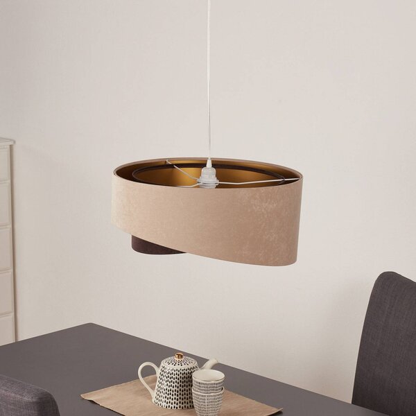 Lampa wisząca Arianna Maco Design, możliwość ściemniania, kremowy / amber, salon / jadalnia, tkanina / materiał / jedwab, młodzieżowy