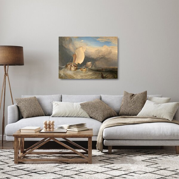 Obraz na szkle - William Turner, Fishing Boats with Hucksters Bargaining for Fish, reprodukcje (70x50 cm)