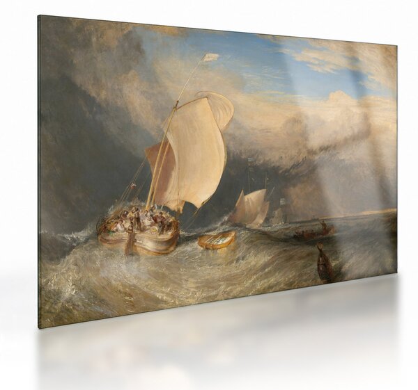 Obraz na szkle - William Turner, Fishing Boats with Hucksters Bargaining for Fish, reprodukcje (70x50 cm)