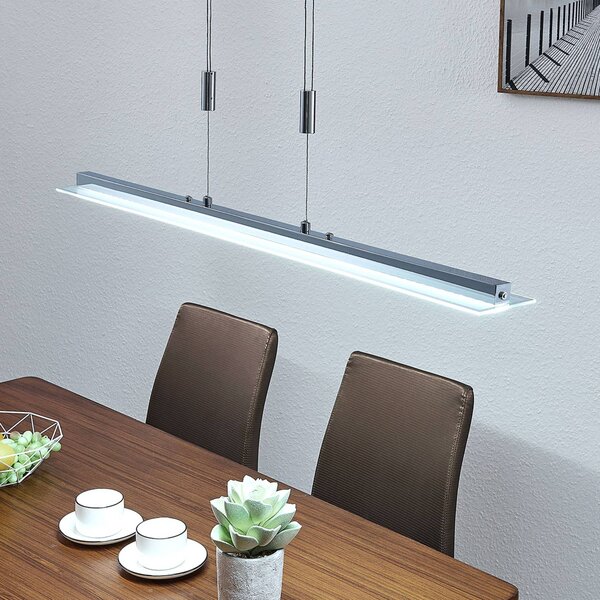 Lampa wisząca Sladja Lindby, możliwość ściemniania, chromowy / srebrny, salon / jadalnia, szkło, nowoczesny