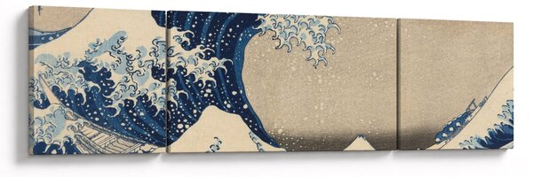 Obraz - Katsushika Hokusai, Under the Wave off Kanagawa, reprodukcje (170x50 cm)