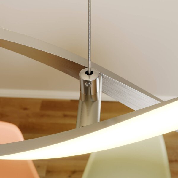 Lampa wisząca Auron Lindby, możliwość ściemniania, aluminiowy / szary / cynkowy, salon / jadalnia, tworzywo sztuczne, nowoczesny