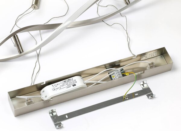 Lampa wisząca Auron Lindby, możliwość ściemniania, aluminiowy / szary / cynkowy, salon / jadalnia, tworzywo sztuczne, nowoczesny