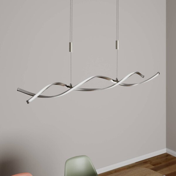 Lampa wisząca Auron Lindby, możliwość ściemniania, aluminiowy / szary / cynkowy, salon / jadalnia, tworzywo sztuczne, nowoczesny