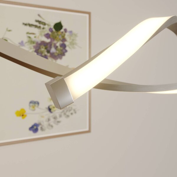Lampa wisząca Auron Lindby, możliwość ściemniania, aluminiowy / szary / cynkowy, salon / jadalnia, tworzywo sztuczne, nowoczesny