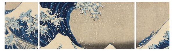 Obraz - Katsushika Hokusai, Under the Wave off Kanagawa, reprodukcje (170x50 cm)