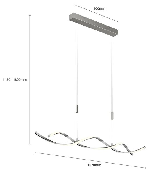 Lampa wisząca Auron Lindby, możliwość ściemniania, aluminiowy / szary / cynkowy, salon / jadalnia, tworzywo sztuczne, nowoczesny