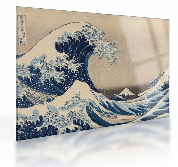 Obraz na szkle - Katsushika Hokusai, Under the Wave off Kanagawa, reprodukcje (70x50 cm)