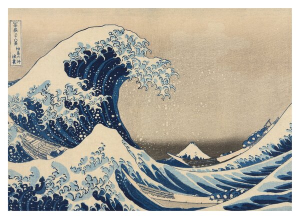 Obraz na szkle - Katsushika Hokusai, Under the Wave off Kanagawa, reprodukcje (70x50 cm)
