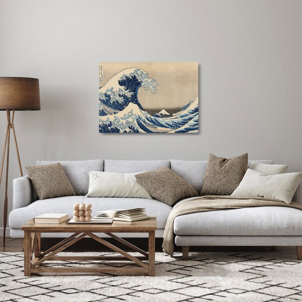 Obraz na szkle - Katsushika Hokusai, Under the Wave off Kanagawa, reprodukcje (70x50 cm)