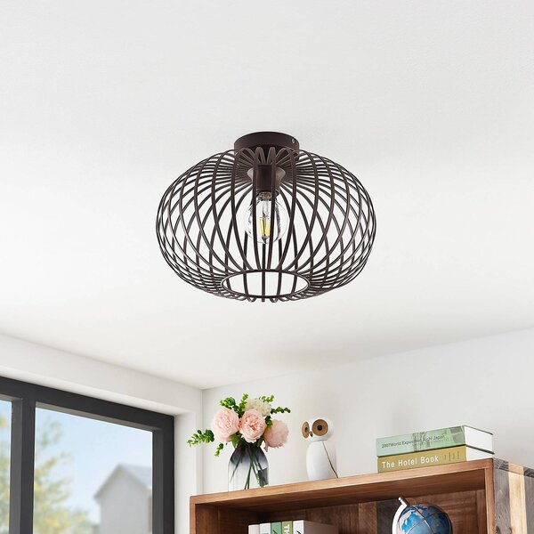 Lampa sufitowa Nahele Lindby, możliwość ściemniania, salon / jadalnia, metal, vintage