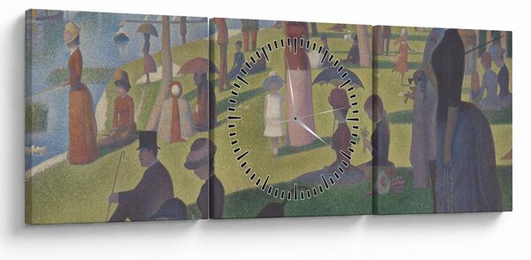 Obraz - Georges Seurat, A Sunday on La Grande Jatte, reprodukcje (z zegarem) (90x30 cm)