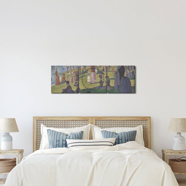 Obraz - Georges Seurat, A Sunday on La Grande Jatte, reprodukcje (z zegarem) (90x30 cm)