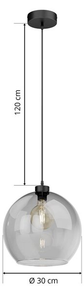 Lampa wisząca szklana Cubus TK Lighting, możliwość ściemniania, czarny, salon / jadalnia, szkło, nowoczesny