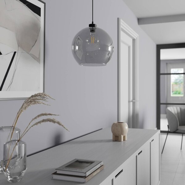 Lampa wisząca szklana Cubus TK Lighting, możliwość ściemniania, czarny, salon / jadalnia, szkło, nowoczesny