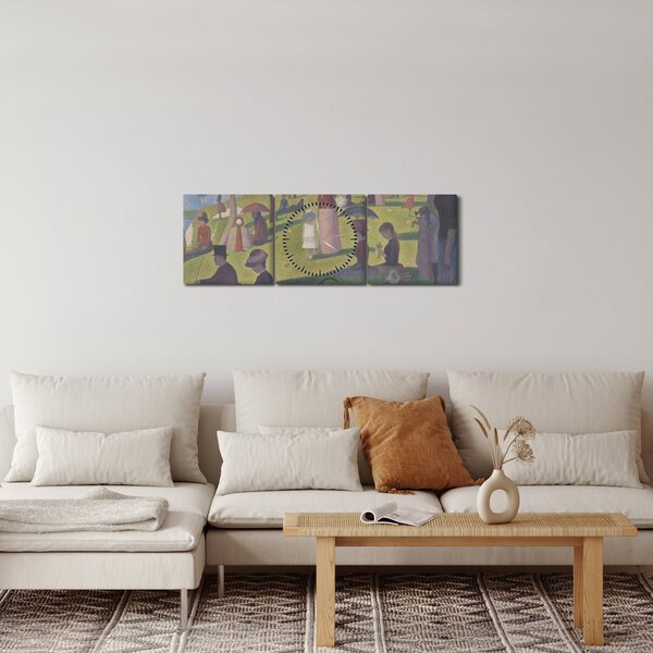 Obraz - Georges Seurat, A Sunday on La Grande Jatte, reprodukcje (z zegarem) (90x30 cm)