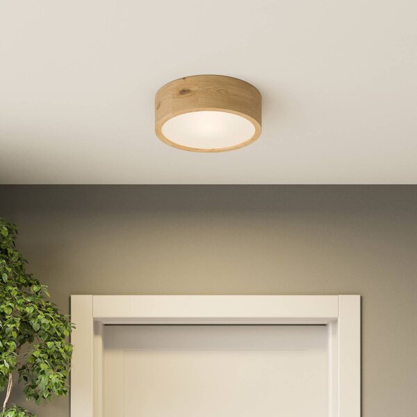 Lampa sufitowa Kerio Envostar, możliwość ściemniania, salon / jadalnia, drewno, nowoczesny
