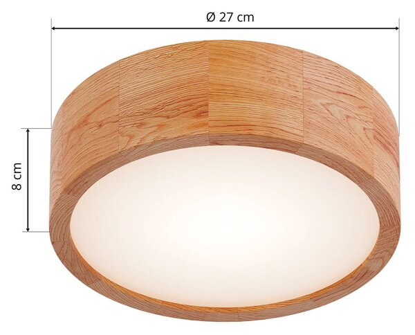 Lampa sufitowa Kerio Envostar, możliwość ściemniania, salon / jadalnia, drewno, nowoczesny
