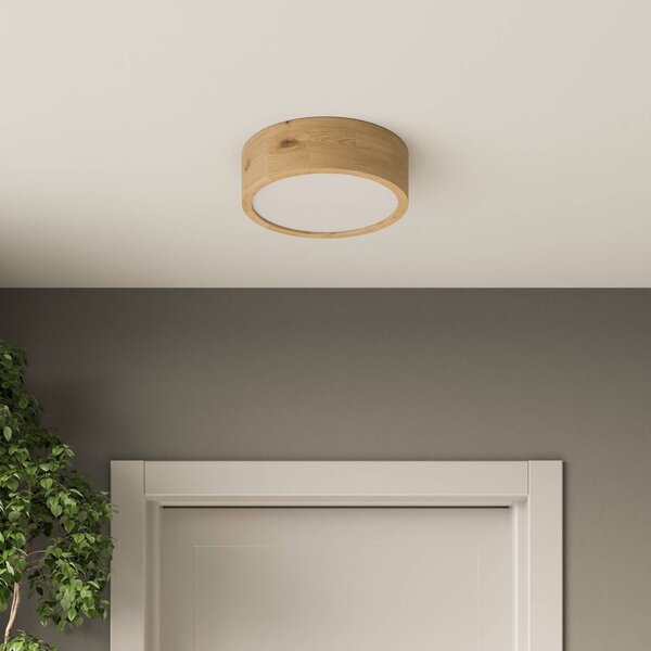 Lampa sufitowa Kerio Envostar, możliwość ściemniania, salon / jadalnia, drewno, nowoczesny