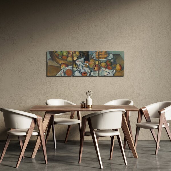 Obraz - Paul Cezanne, The Basket of Apples, reprodukcje (z zegarem) (90x30 cm)