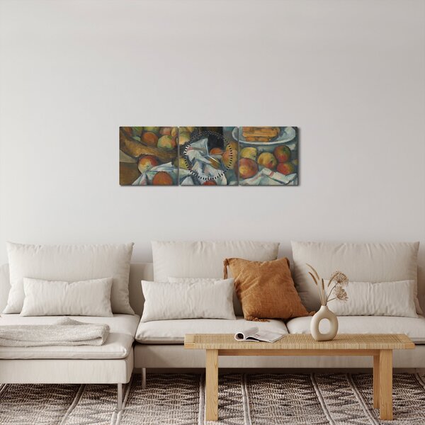 Obraz - Paul Cezanne, The Basket of Apples, reprodukcje (z zegarem) (90x30 cm)