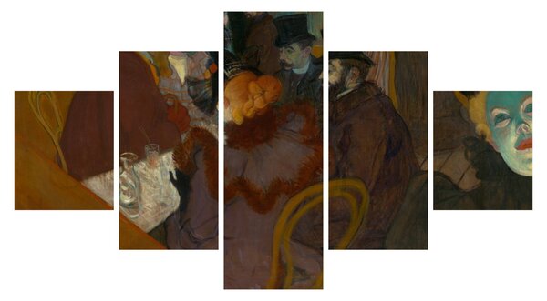 Obraz - Henri de Toulouse-Lautrec, At the Moulin Rouge, reprodukcje (125x70 cm)