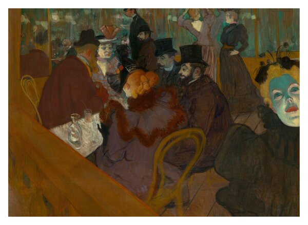 Obraz na szkle - Henri de Toulouse-Lautrec, At the Moulin Rouge, reprodukcje (70x50 cm)