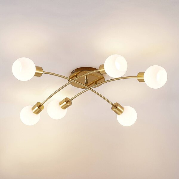 Lampa sufitowa Agmar Lindby, możliwość ściemniania, mosiężny / złoty, salon / jadalnia, metal, nowoczesny