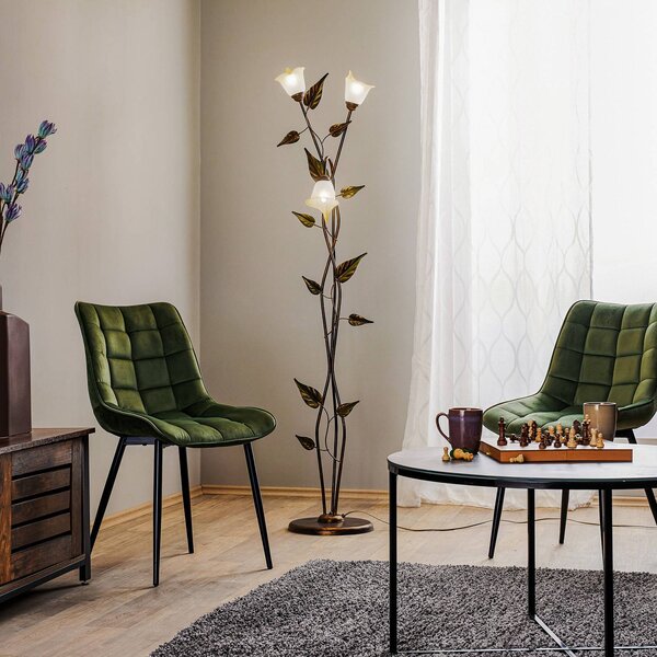 Lampa stojąca Miranda ONLI, brązowy / mosiężny, salon / jadalnia, metal, florentyński