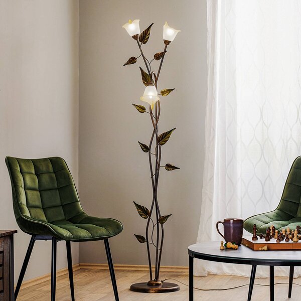Lampa stojąca Miranda ONLI, brązowy / mosiężny, salon / jadalnia, metal, florentyński