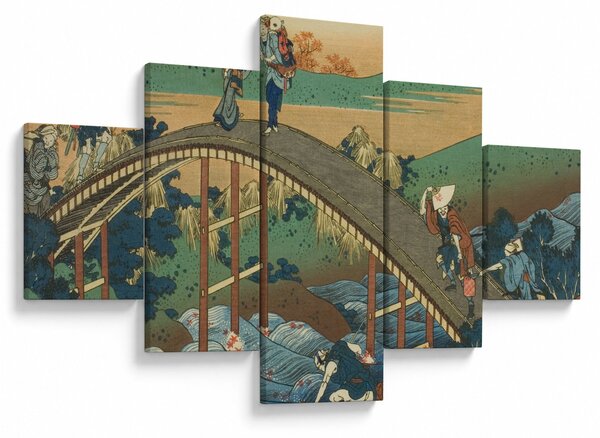 Obraz - Katsushika Hokusai, Ariwara no Narihirafrom the series One Hundred, Poems Explained by the Nurse (Hyakunin isshu uba ga etoki), reprodukcje (125x70 cm)