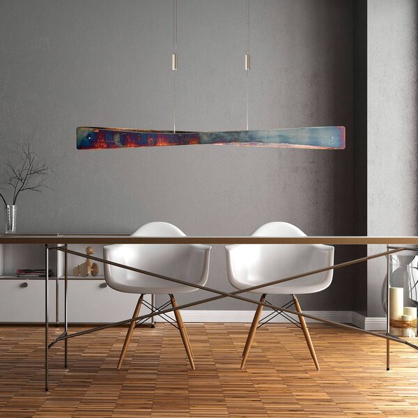 Lampa wisząca Lian Quitani, możliwość ściemniania, brązowy / rdzawy, salon / jadalnia, aluminium, design