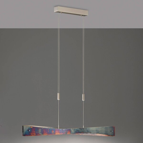 Lampa wisząca Lian Quitani, możliwość ściemniania, brązowy / rdzawy, salon / jadalnia, aluminium, design