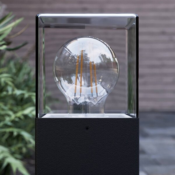 Lampa ogrodowa stojąca Keke Lucande, możliwość ściemniania, czarny, aluminium, nowoczesny