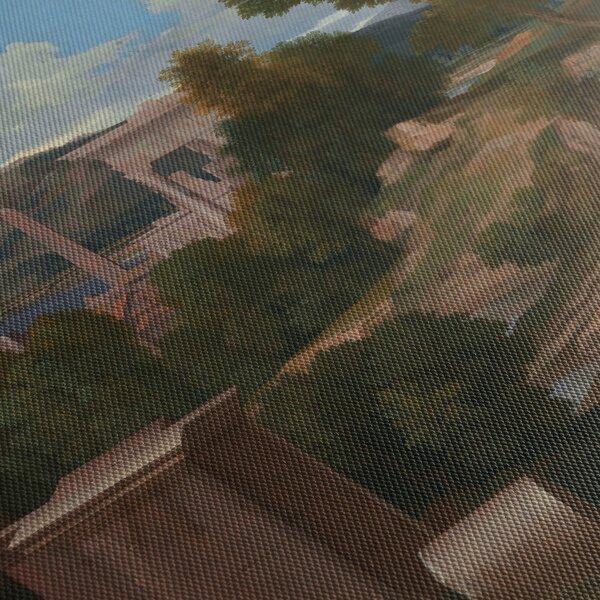 Obraz - Nicolas Poussin, Landscape with Saint John on Patmos, reprodukcje (z zegarem) (90x30 cm)