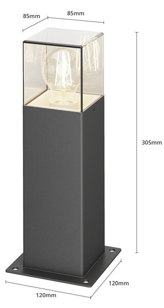 Lampa ogrodowa stojąca Keke Lucande, możliwość ściemniania, czarny, aluminium, nowoczesny