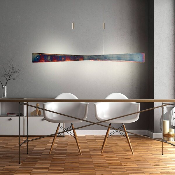 Lampa wisząca Lian Quitani, możliwość ściemniania, brązowy / rdzawy, salon / jadalnia, aluminium, design