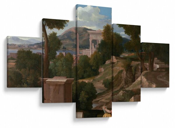 Obraz - Nicolas Poussin, Landscape with Saint John on Patmos, reprodukcje (125x70 cm)