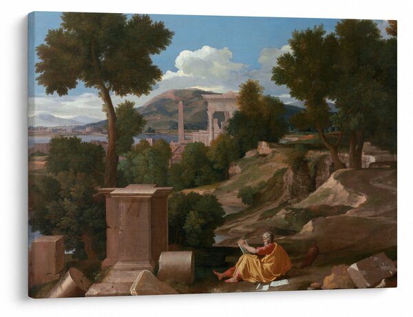 Obraz - Nicolas Poussin, Landscape with Saint John on Patmos, reprodukcje (70x50 cm)