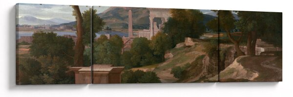 Obraz - Nicolas Poussin, Landscape with Saint John on Patmos, reprodukcje (170x50 cm)