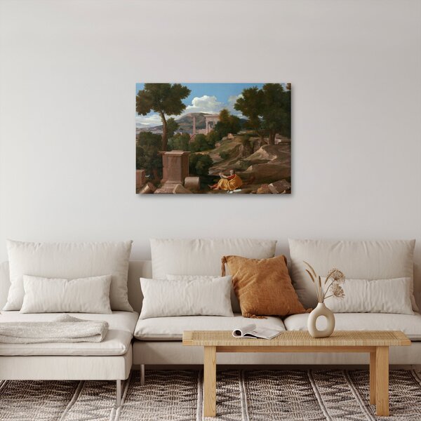 Obraz - Nicolas Poussin, Landscape with Saint John on Patmos, reprodukcje (70x50 cm)