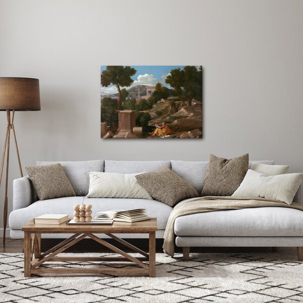 Obraz - Nicolas Poussin, Landscape with Saint John on Patmos, reprodukcje (70x50 cm)